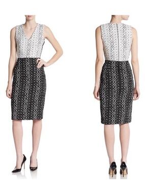 Reed Krakoff Viper Sleeveless Black and White Sheath Dress